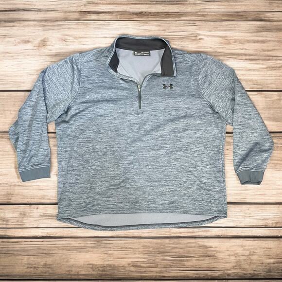 Under Armour ColdGear 1/4 Zip Pullover XXL Loose Fit Heather Blue - Picture 1 of 7